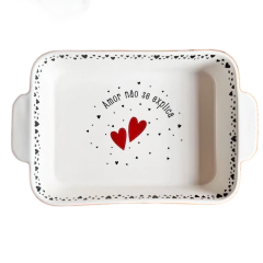 Refratario Porcelana Namorados Black 28x16cm