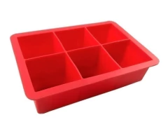 Forma p/ Gelo Quadrado em Silicone Vermelho 16.5 cm (SN19063)