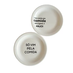 Kit 2 Pratos Sobremesa Frases