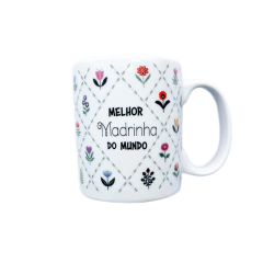 Caneca em Porcelana Afeto Frase Melhor Madrinha 250ml
