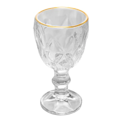 Taça de Licor de Vidro com Fio de Ouro Diamond 65ml (2968)