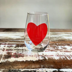 Copo De Vidro Nina Red Heart 400ml na internet