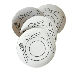 Kit 4 Pratos Raso Food