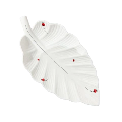 Folha Decorativa em Porcelana Joaninha 34,5cm