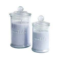 Kit de Vela Perfumada Lilás Estampa Gratidão