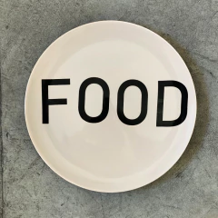 Prato Raso em Porcelana Bege 26cm Food