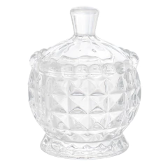 Potiche com Pé Cristal de Chumbo Diamond 8,5cm