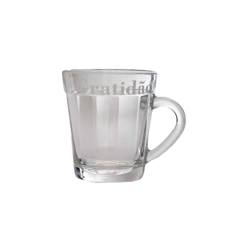 Copinho Expresso em Vidro Estampa Gratidão 80ml