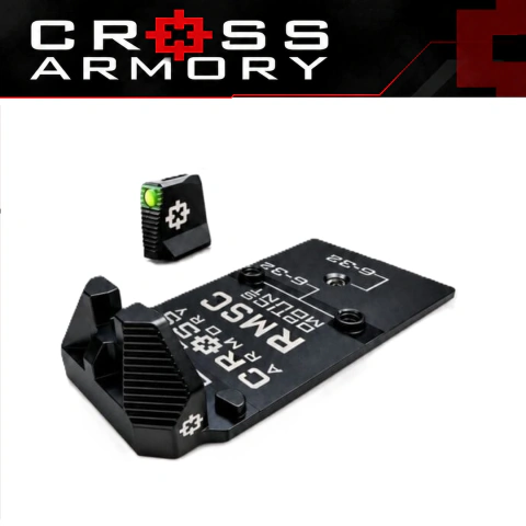 Placa Adaptadora Red Dot Glock/Taurus c/ Alça de Mira (RMSC) - CROSS ARMORY