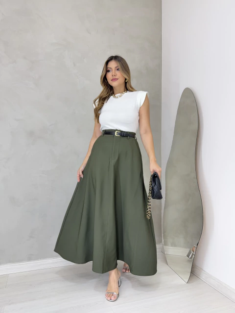 Saia Alfaiataria com Bolso Verde Militar - comprar online