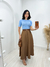 Saia Alfaiataria com Bolso Marrom - comprar online