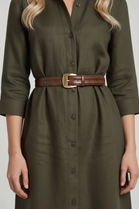 Cinto Couro Fivela Ouro Velho - comprar online