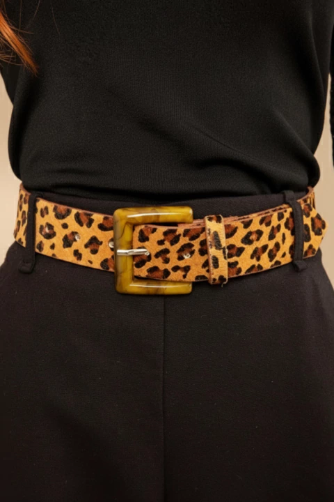 Cinto Animal Print Fivela Quadrada - comprar online