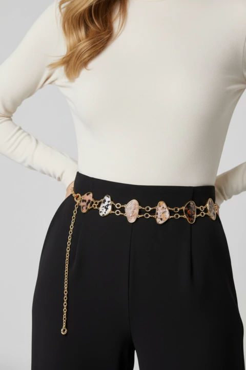 Cinto Corrente Com Pedras Mista De Resina - comprar online