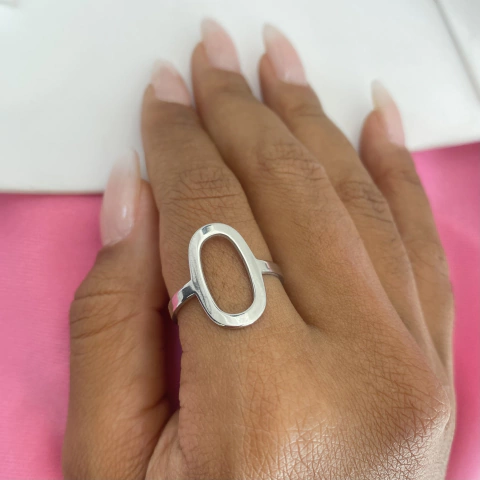 anel oval vazado