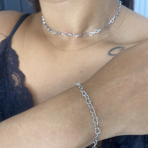 Conjunto corações elos