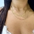 colar duplo fita e ponto dourado - loja online