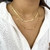 colar duplo fita e ponto dourado - comprar online