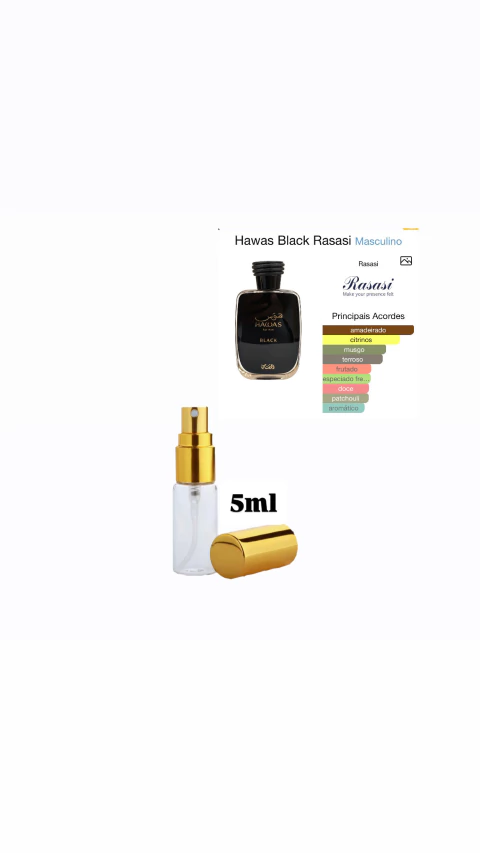 DECANT 5ml Perfume Hawas Black Rasasi
