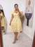 Vestido Luxo Tricoline Geovana Amarelo Listra - loja online