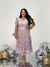 Vestido Plus Size Luxo Lese Algodao Max Midi Queren Lilas