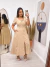 Vestido Max Midi Viviane Bege Giz - comprar online