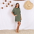 Caftan com Faixa Verde Crocô
