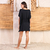Caftan com Faixa Preto - comprar online