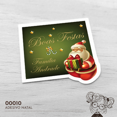Adesivo Personalizado Natal Papai Noel - 00010