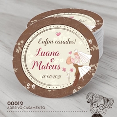 Adesivo Personalizado Casamento Noivinhos - 00012