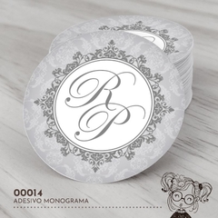 Adesivo Personalizado Casamento Monograma - 00014