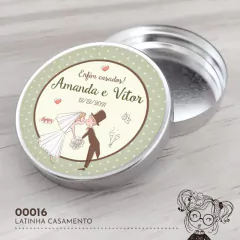 Latinha Personalizada Casamento Noivinhos - 00016