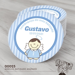 Adesivo Personalizado Batizado Anjinho - 00025