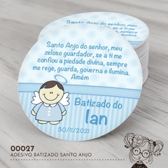 Adesivo Personalizado Batizado Santo Anjo - 00027