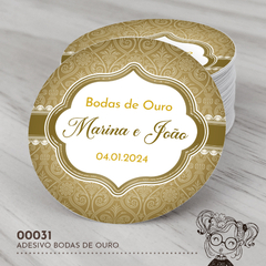 Adesivo Personalizado Bodas de Ouro - 00031