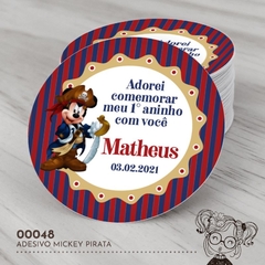 Adesivo Personalizado Mickey Pirata - 00048