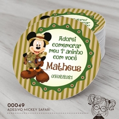 Adesivo Personalizado Mickey Safari - 00049