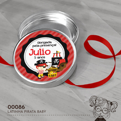 Latinha Personalizada Pirata Baby - 00086 - comprar online