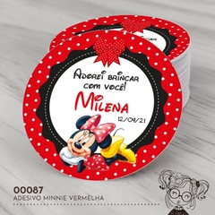 Adesivo Personalizado Minnie Vermelha - 00087