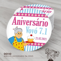 Adesivo Personalizado Aniversário da Vovó - 00110