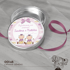 Latinha Personalizada Nascimento Gêmeas - 00148 - comprar online