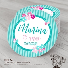 Adesivo Personalizado Floral Tiffany - 00174