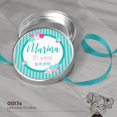 Latinha Personalizada Floral Tiffany - 00174 - comprar online