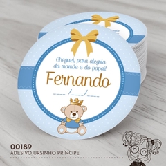 Adesivo Personalizado Ursinho Príncipe - 00189