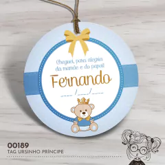 Tag Personalizada Ursinho Príncipe - 00189