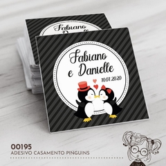 Adesivo Personalizado Casamento Pinguins - 00195 - comprar online