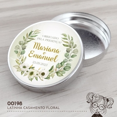 Latinha Personalizada Casamento Floral - 00198