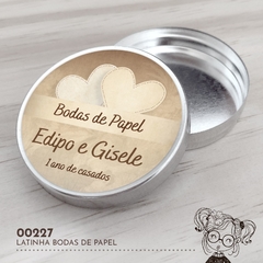 Latinha Personalizada Bodas de Papel - 00227