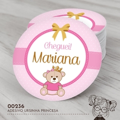 Adesivo Personalizado Ursinha Princesa - 00236