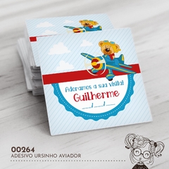 Adesivo Personalizado Ursinho Aviador - 00264 - comprar online